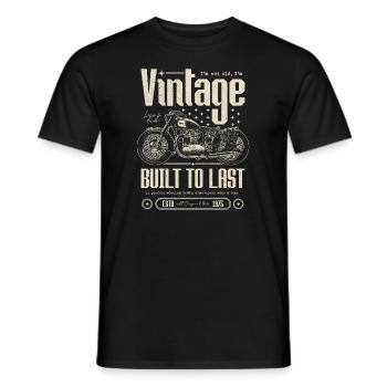 Moto Vintage Motard Moto Anniversaire 1975 - T-shirt homme - noir - Devant - AI Model Male 178 light (178cm)