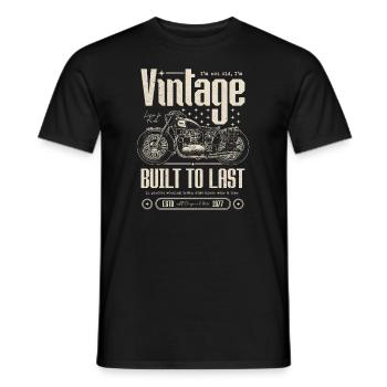 Vintage Motorcycle Bikers Motorbike Birthday 1977 - Men's T-Shirt - black - Front - AI Model Male 178 light (178cm)