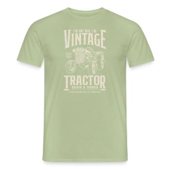 Vintage Tractor Farmer Birthday Born In 1931 - Men's T-Shirt - sage - Front - AI Model Male 178 light (178cm)