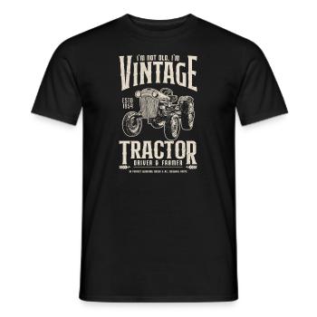 Vintage Tractor Farmer Birthday Born In 1954 - Men's T-Shirt - black - Front - AI Model Male 178 light (178cm)