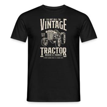 Vintage Tractor Farmer Birthday Born In 1975 - Men's T-Shirt - black - Front - AI Model Male 178 light (178cm)