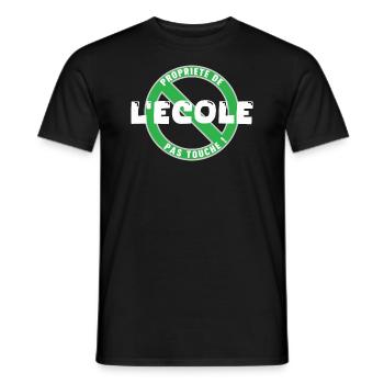 Propriété de l’école, blanc - T-shirt homme - noir - Devant - AI Model Male 178 light (178cm)