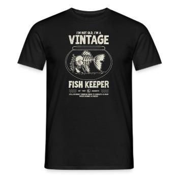 Gardien de poisson vintage poisson tropical anniversaire 1937 - T-shirt homme - noir - Devant - AI Model Male 178 light (178cm)