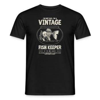 Gardien de poisson vintage poisson tropical anniversaire 1936 - T-shirt homme - noir - Devant - AI Model Male 178 light (178cm)