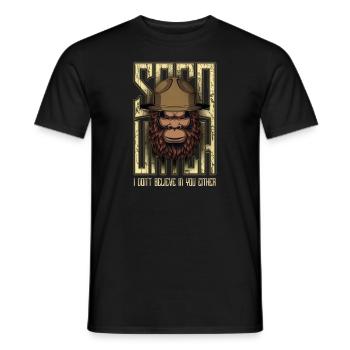Je ne crois pas en toi non plus Bigfoot Sasquatch - T-shirt homme - noir - Devant - AI Model Male 178 light (178cm)