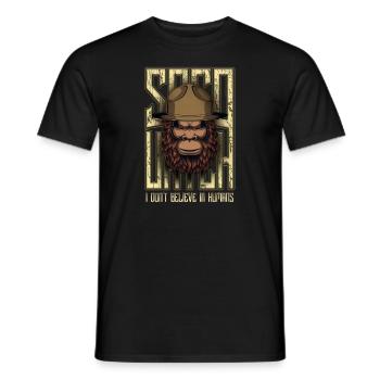 Ich glaube nicht an Menschen Bigfoot Sasquatch - Männer T-Shirt - Schwarz - Vorne - AI Model Male 178 light (178cm)