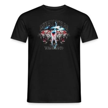 Muay Thai Thaïlande MMA Tiger Kickboxing - T-shirt homme - noir - Devant - AI Model Male 178 light (178cm)