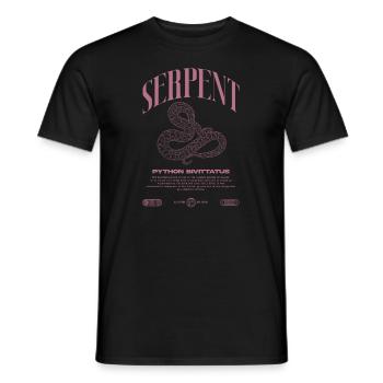 Burmesische Python Moderne Reptilienhalter Streetwear - Männer T-Shirt - Schwarz - Vorne - AI Model Male 178 light (178cm)