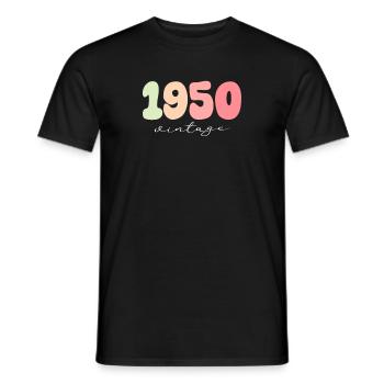 1950 Anniversaire Année de naissance - T-shirt homme - noir - Devant - AI Model Male 178 light (178cm)