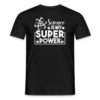 Science Is My Superpower - Men's T-Shirt - black - Front - AI Model Male 178 light (178cm)