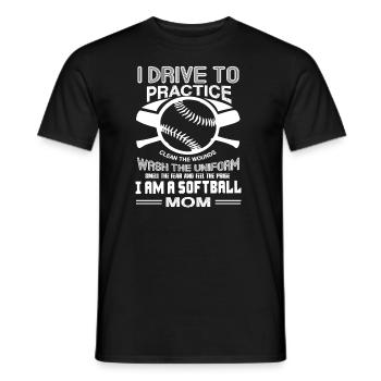 Softball I Am A Softball Mom - Men's T-Shirt - black - Front - AI Model Male 178 light (178cm)