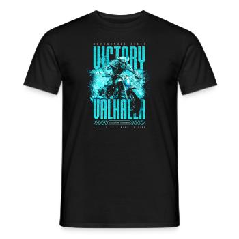 Motorcycle Norse Viking Victory Or Valhalla - Men's T-Shirt - black - Front - AI Model Male 178 light (178cm)