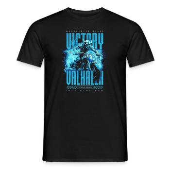 Motorcycle Norse Viking Victory Or Valhalla - Men's T-Shirt - black - Front - AI Model Male 178 light (178cm)