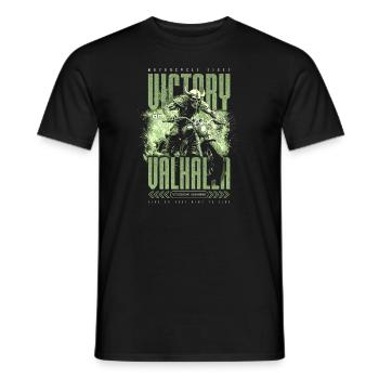 Motorcycle Norse Viking Victory Or Valhalla - Men's T-Shirt - black - Front - AI Model Male 178 light (178cm)