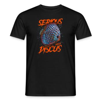 Sérieux au sujet du discus aquariophile gardien de discus - T-shirt homme - noir - Devant - AI Model Male 178 light (178cm)