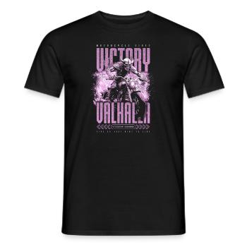 Motorcycle Norse Viking Victory Or Valhalla - Men's T-Shirt - black - Front - AI Model Male 178 light (178cm)