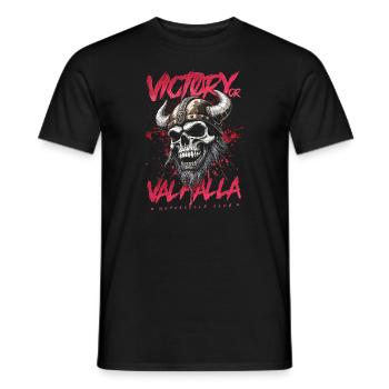 Motorcycle Norse Viking Victory Or Valhalla - Men's T-Shirt - black - Front - AI Model Male 178 light (178cm)