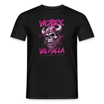 Motorcycle Norse Viking Victory Or Valhalla - Men's T-Shirt - black - Front - AI Model Male 178 light (178cm)