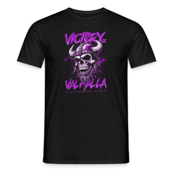 Motorcycle Norse Viking Victory Or Valhalla - Men's T-Shirt - black - Front - AI Model Male 178 light (178cm)