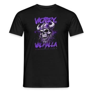 Motorcycle Norse Viking Victory Or Valhalla - Men's T-Shirt - black - Front - AI Model Male 178 light (178cm)