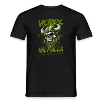 Motorcycle Norse Viking Victory Or Valhalla - Men's T-Shirt - black - Front - AI Model Male 178 light (178cm)