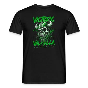 Motorcycle Norse Viking Victory Or Valhalla - Men's T-Shirt - black - Front - AI Model Male 178 light (178cm)