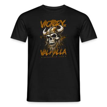 Motorcycle Norse Viking Victory Or Valhalla - Men's T-Shirt - black - Front - AI Model Male 178 light (178cm)