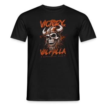 Motorcycle Norse Viking Victory Or Valhalla - Men's T-Shirt - black - Front - AI Model Male 178 light (178cm)