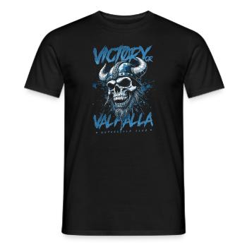 Motorrad Nordische Wikinger Sieg Oder Walhalla - Männer T-Shirt - Schwarz - Vorne - AI Model Male 178 light (178cm)