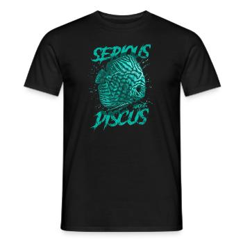 Sérieux au sujet du discus aquariophile gardien de discus - T-shirt homme - noir - Devant - AI Model Male 178 light (178cm)