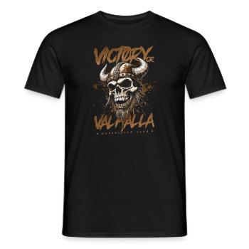 Motorrad Nordische Wikinger Sieg Oder Walhalla - Männer T-Shirt - Schwarz - Vorne - AI Model Male 178 light (178cm)