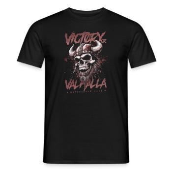 Motorcycle Norse Viking Victory Or Valhalla - Men's T-Shirt - black - Front - AI Model Male 178 light (178cm)