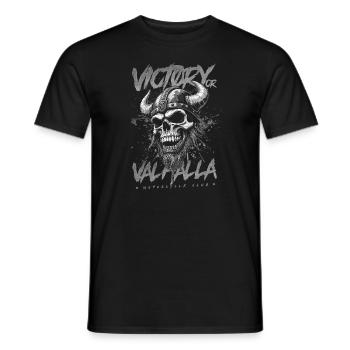 Motorcycle Norse Viking Victory Or Valhalla - Men's T-Shirt - black - Front - AI Model Male 178 light (178cm)