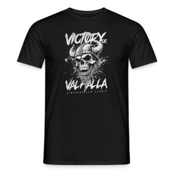 Motorcycle Norse Viking Victory Or Valhalla - Men's T-Shirt - black - Front - AI Model Male 178 light (178cm)