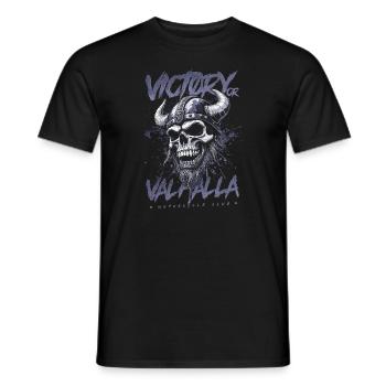Motorcycle Norse Viking Victory Or Valhalla - Men's T-Shirt - black - Front - AI Model Male 178 light (178cm)