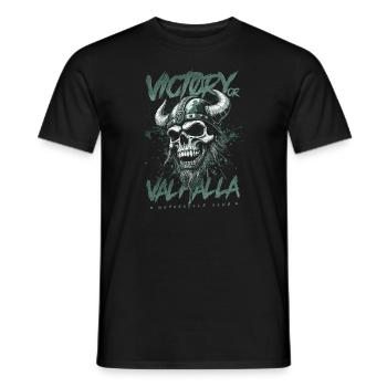Motorrad Nordische Wikinger Sieg Oder Walhalla - Männer T-Shirt - Schwarz - Vorne - AI Model Male 178 light (178cm)