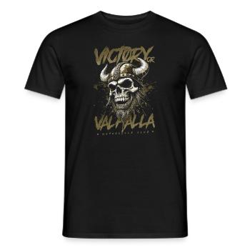 Motorrad Nordische Wikinger Sieg Oder Walhalla - Männer T-Shirt - Schwarz - Vorne - AI Model Male 178 light (178cm)