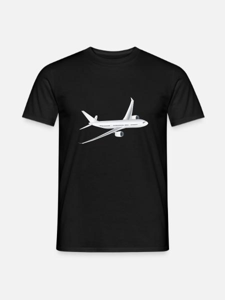 Flugzeug - Männer T-Shirt - Schwarz