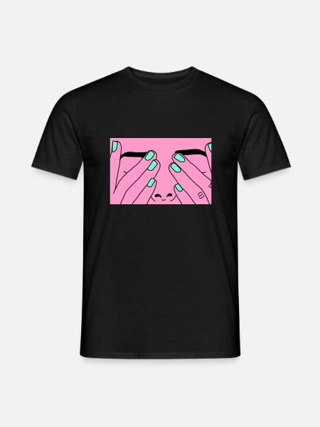 Face rose - Men's T-Shirt - black