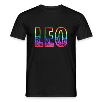 leo rs rainbow - T-shirt homme - noir - Devant - AI Model Male 178 light (178cm)