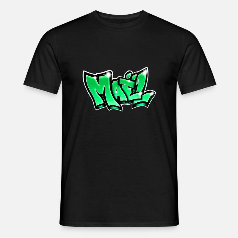 Graffiti Name Maël - Männer T-Shirt - Schwarz