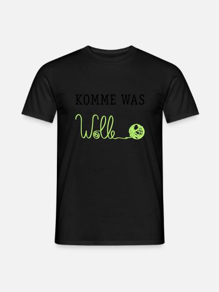Komme was Wolle - Männer T-Shirt - Schwarz