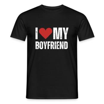 J’aime mon petit ami - T-shirt homme - noir - Devant - AI Model Male 178 light (178cm)
