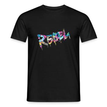 Rebel Rebels Drôle Musique Rétro Hip Hop Rocknroll - T-shirt homme - noir - Devant - AI Model Male 178 light (178cm)