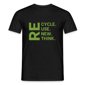 Recyceln, wiederverwenden, erneuern, überdenken für den Tag der Erde 2023 - Männer T-Shirt - Schwarz - Vorne - AI Model Male 178 light (178cm)