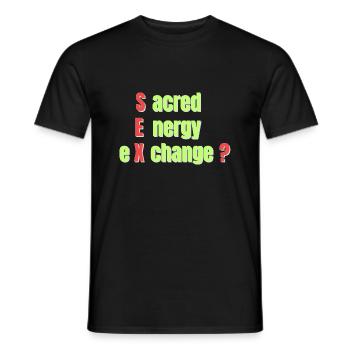 Sacred Energy Exchange - Men's T-Shirt - black - Front - AI Model Male 178 light (178cm)