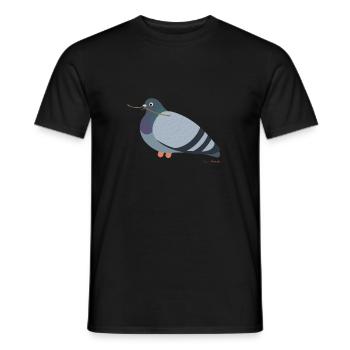 Pigeon avec une branche dans le bec - T-shirt homme - noir - Devant - AI Model Male 178 light (178cm)