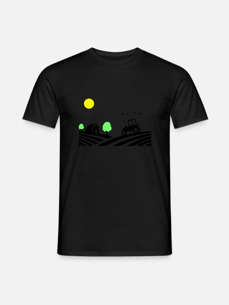 traktor farm - Männer T-Shirt - Schwarz
