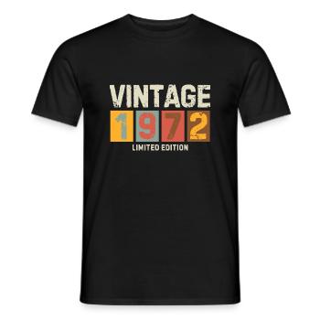 Vintage 1972 Limited Edition Classic original colo - Men's T-Shirt - black - Front - AI Model Male 178 light (178cm)