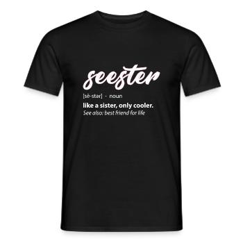 Seester Définition Maman Soeur Ami Soeur - T-shirt homme - noir - Devant - AI Model Male 178 light (178cm)